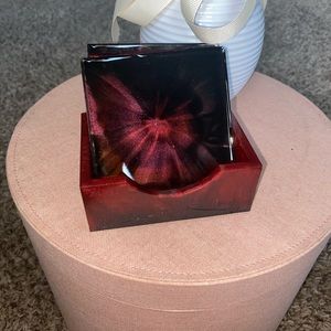 Handmade Resin Coaster Set. Black and Red
